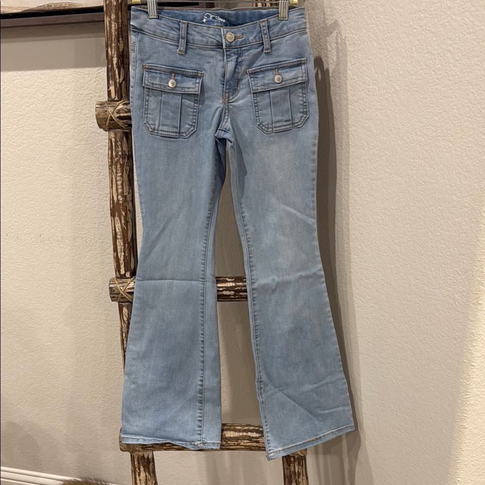 Light Blue Flared Girls Jeans